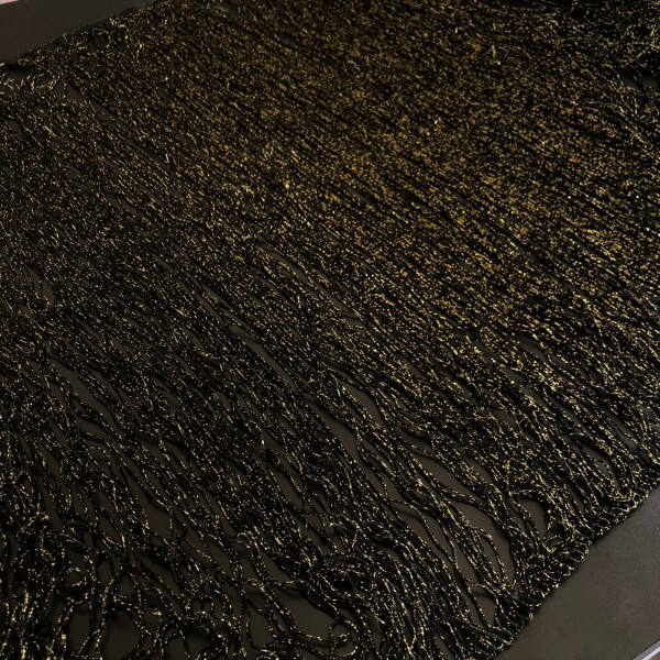 Franja Lurex - Preto e Dourado - 70 cm 